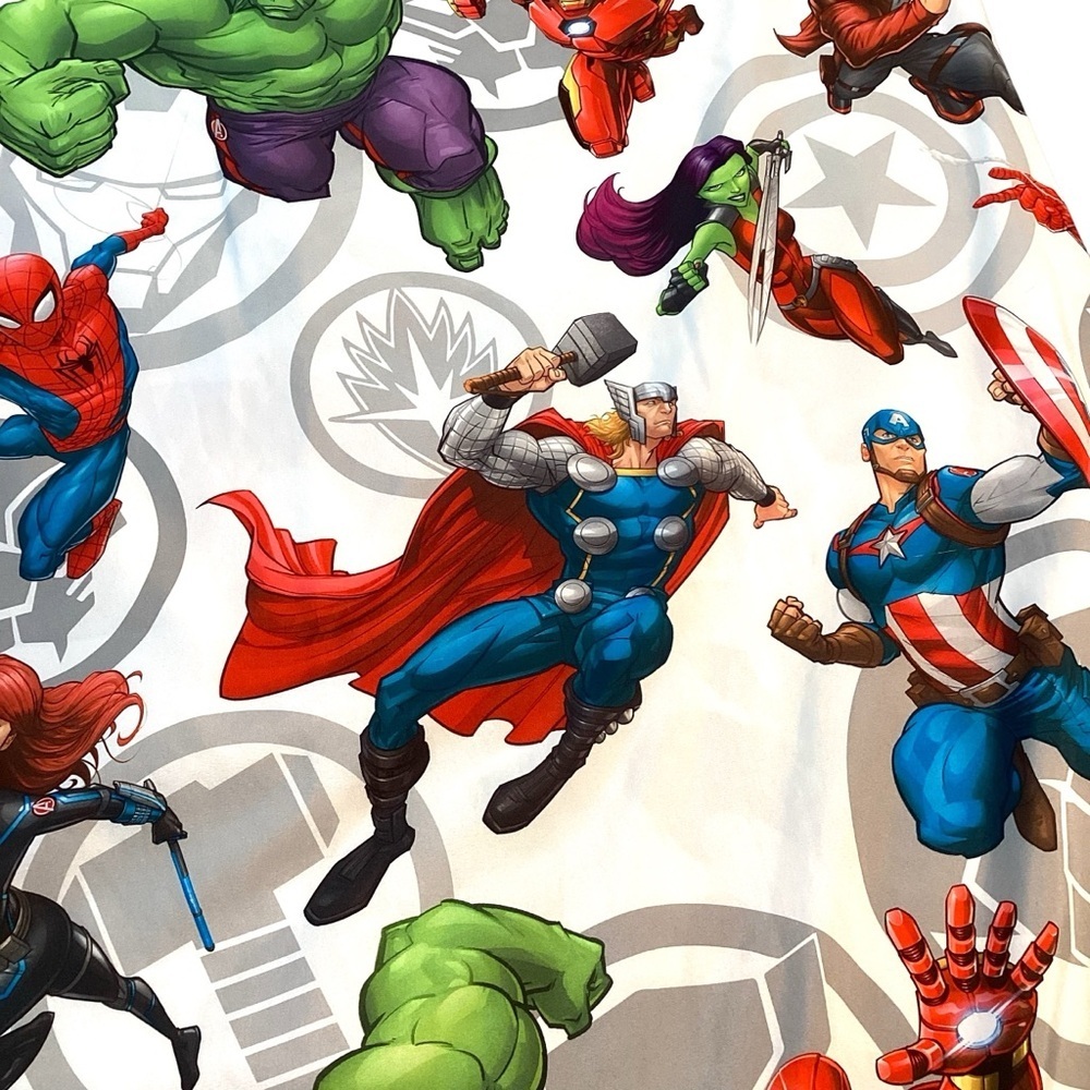 Marvel Flat Twin Sheet OEKO-TEX Chemical Free Hulk Thor Spider-Man Avengers - Picture 8 of 8
